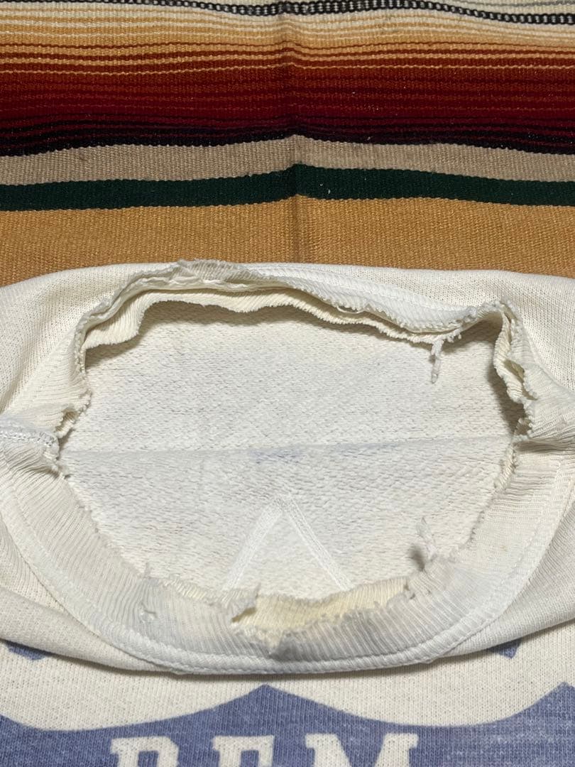 50s USA製 Russell スウェット \"UNI\" 前V 染み込み ボロ