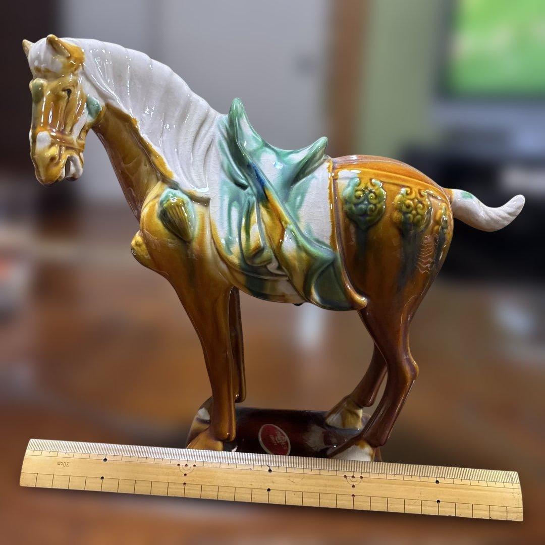 唐三彩/中国/ 陶器製馬の置物/馬 - メルカリ