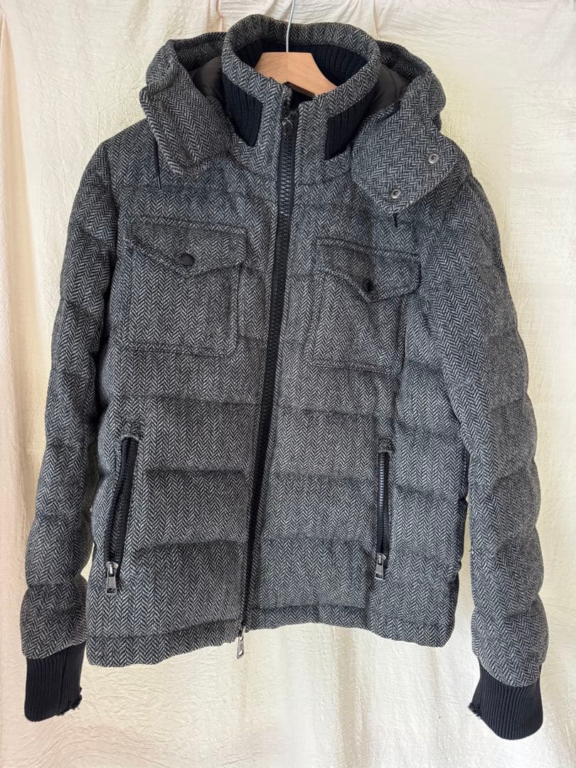 MONCLER フロリアン 訳あり ダウンジャケット ヘリンボーン ウール