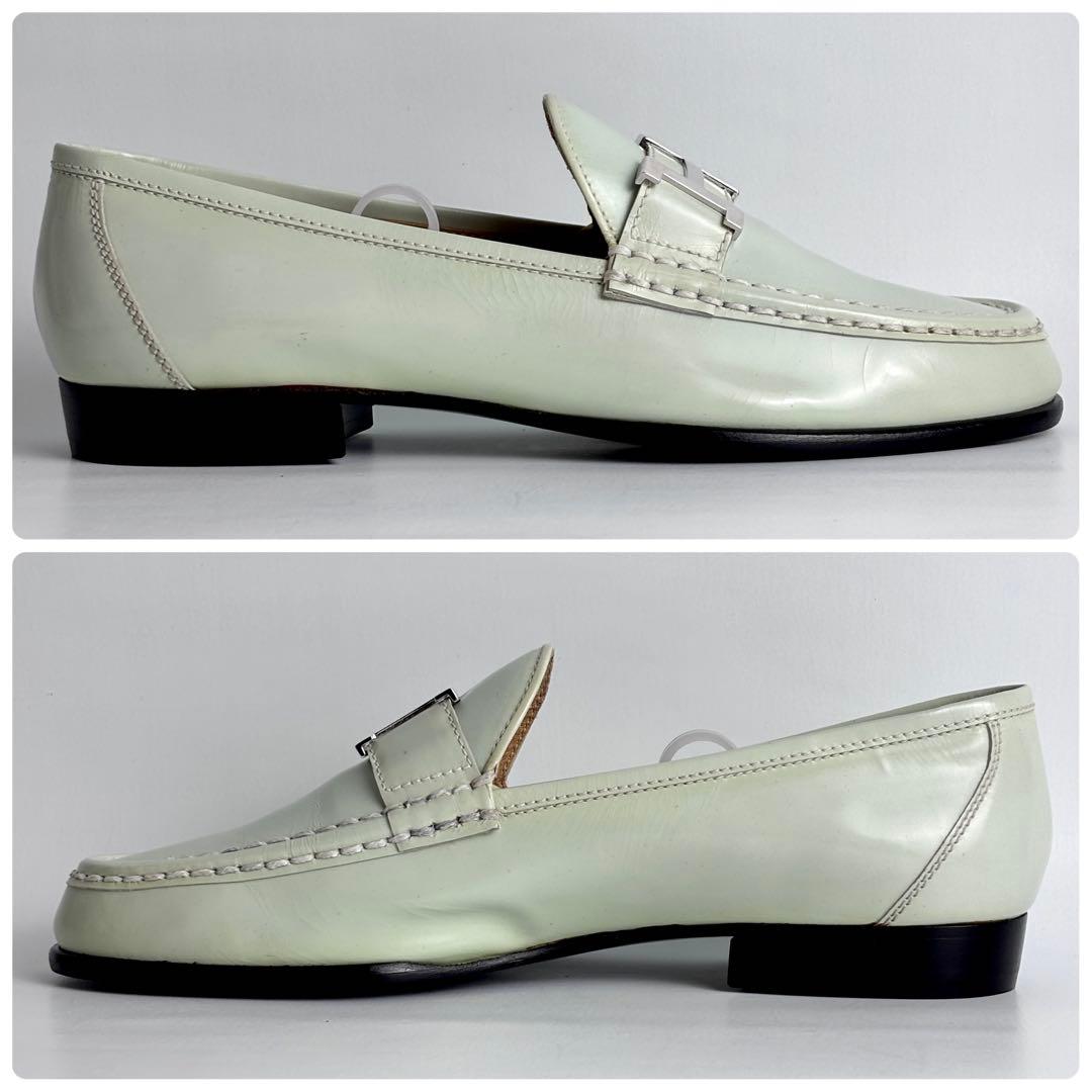 HERMES エルメス コンスタンス ローファー ライトグリーン 37 23.5