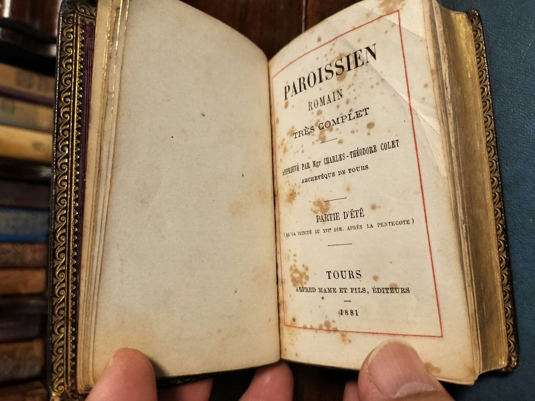 1881年 ミニチュアバイブル革装丁金装飾古書洋書 - メルカリ