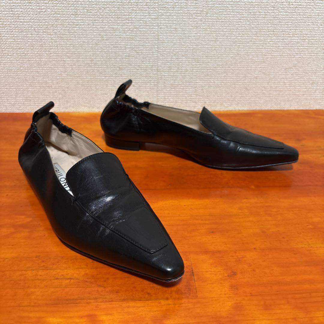 ネブローニ フラットシューズ ローファー 23.5cm 37 黒 ブラック