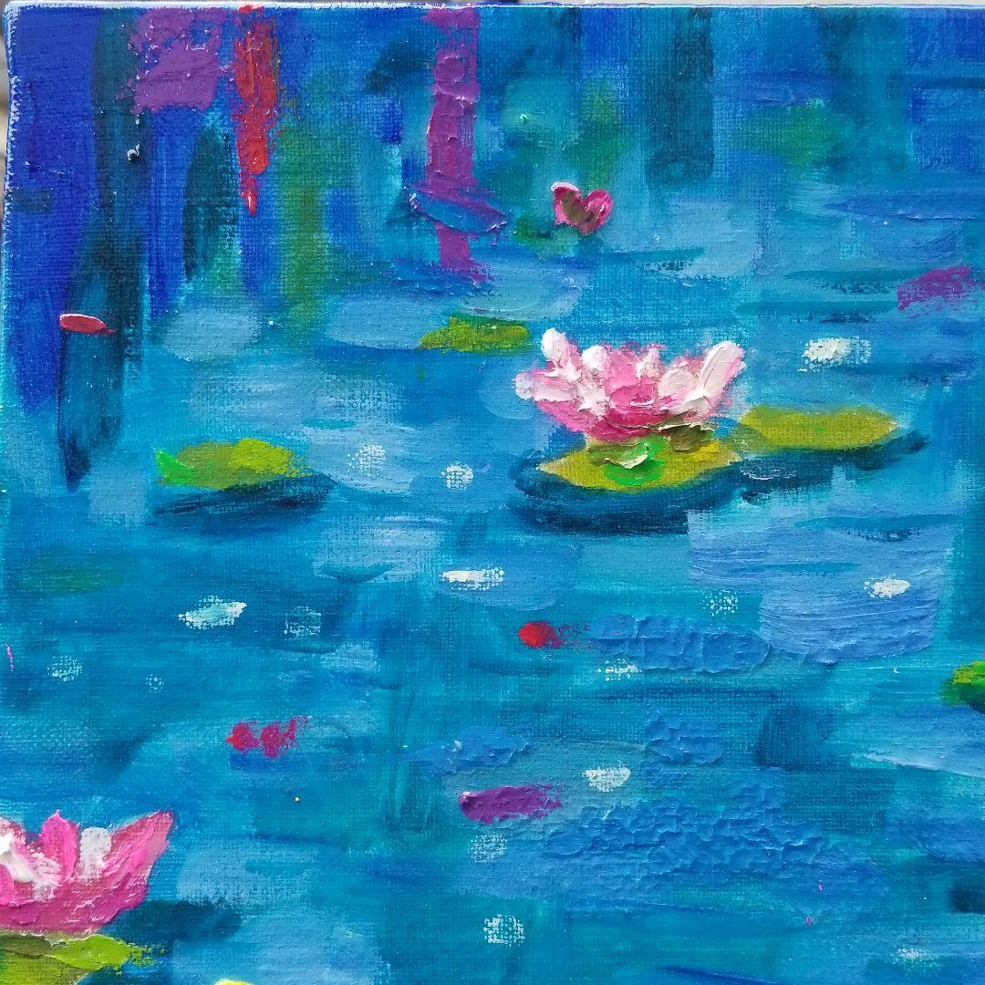 油絵 専用 おだやかな睡蓮の池