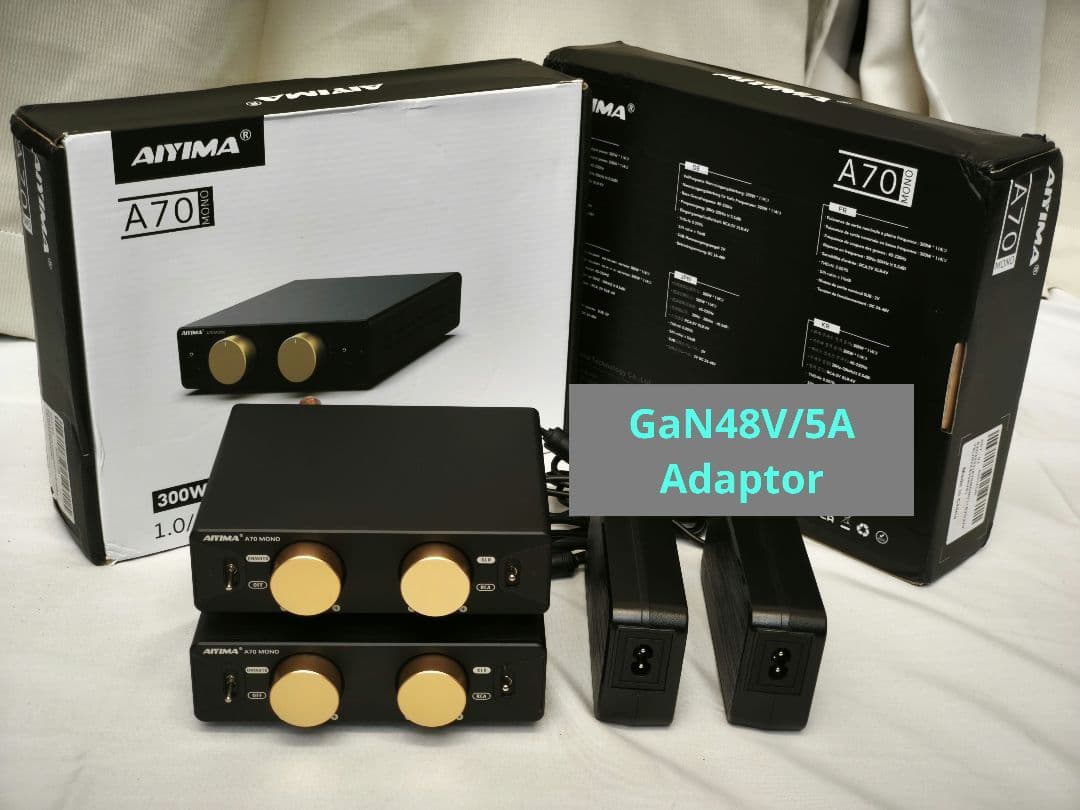 Aiyima A70monoパワーアンプ300W48V/5Aアダプタ付2台セット Aiyima A70monoパワーアンプ300W48V/5Aアダプタ付2台セット - メルカリ