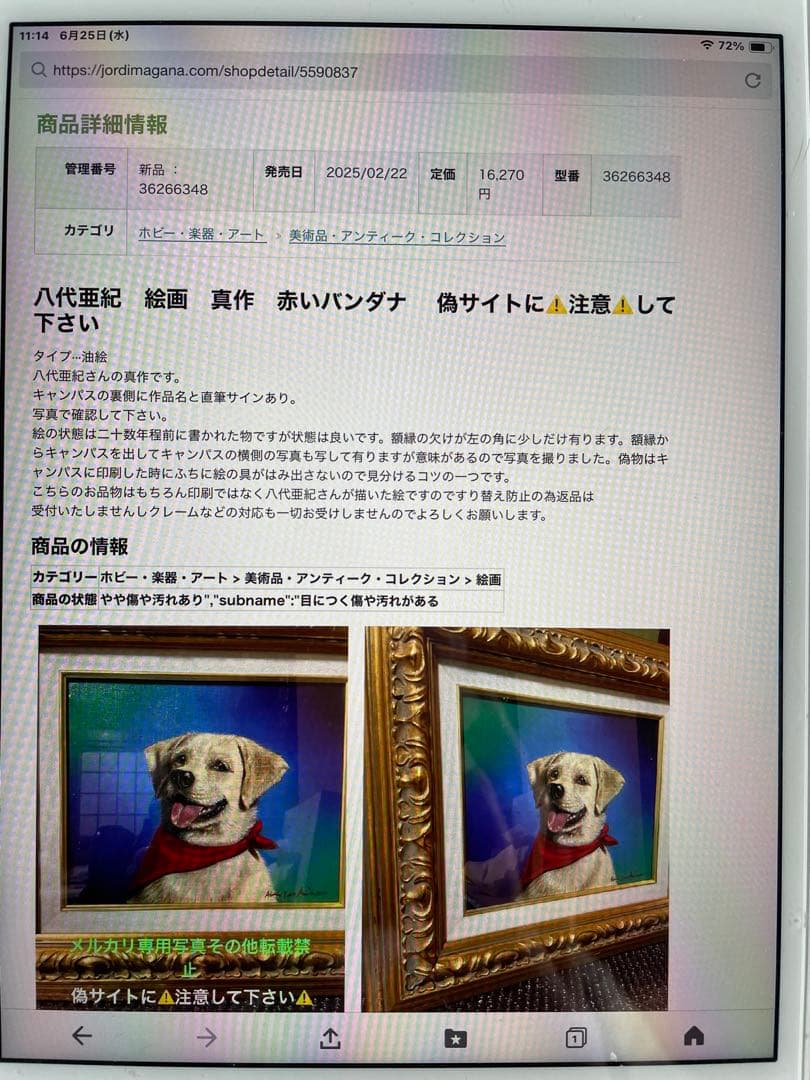 八代亜紀 絵画 真作 赤いバンダナ 偽サイトに⚠️注意⚠️して下さい