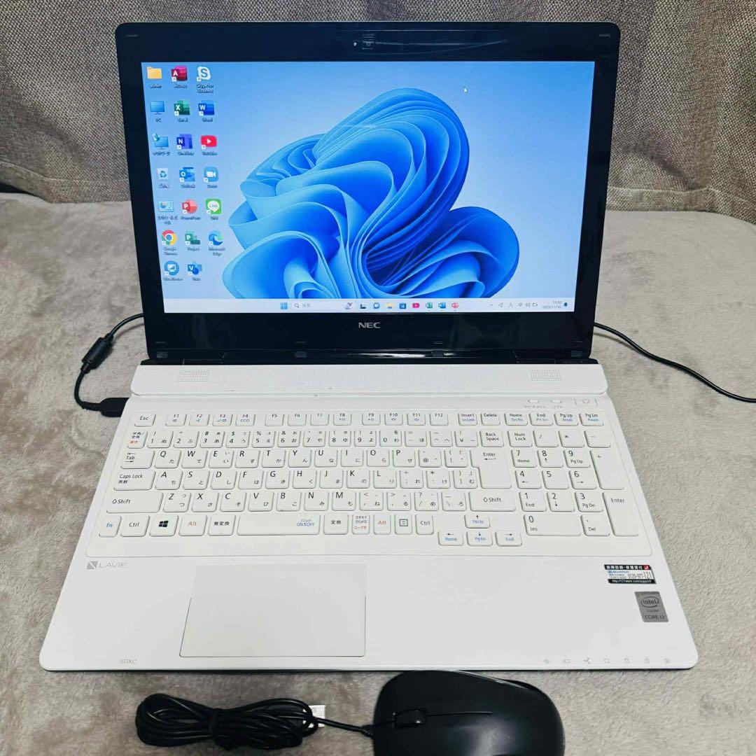 S289 NECノートパソコンWEBカメラSSD高速Windows11オフィス付 - メルカリ