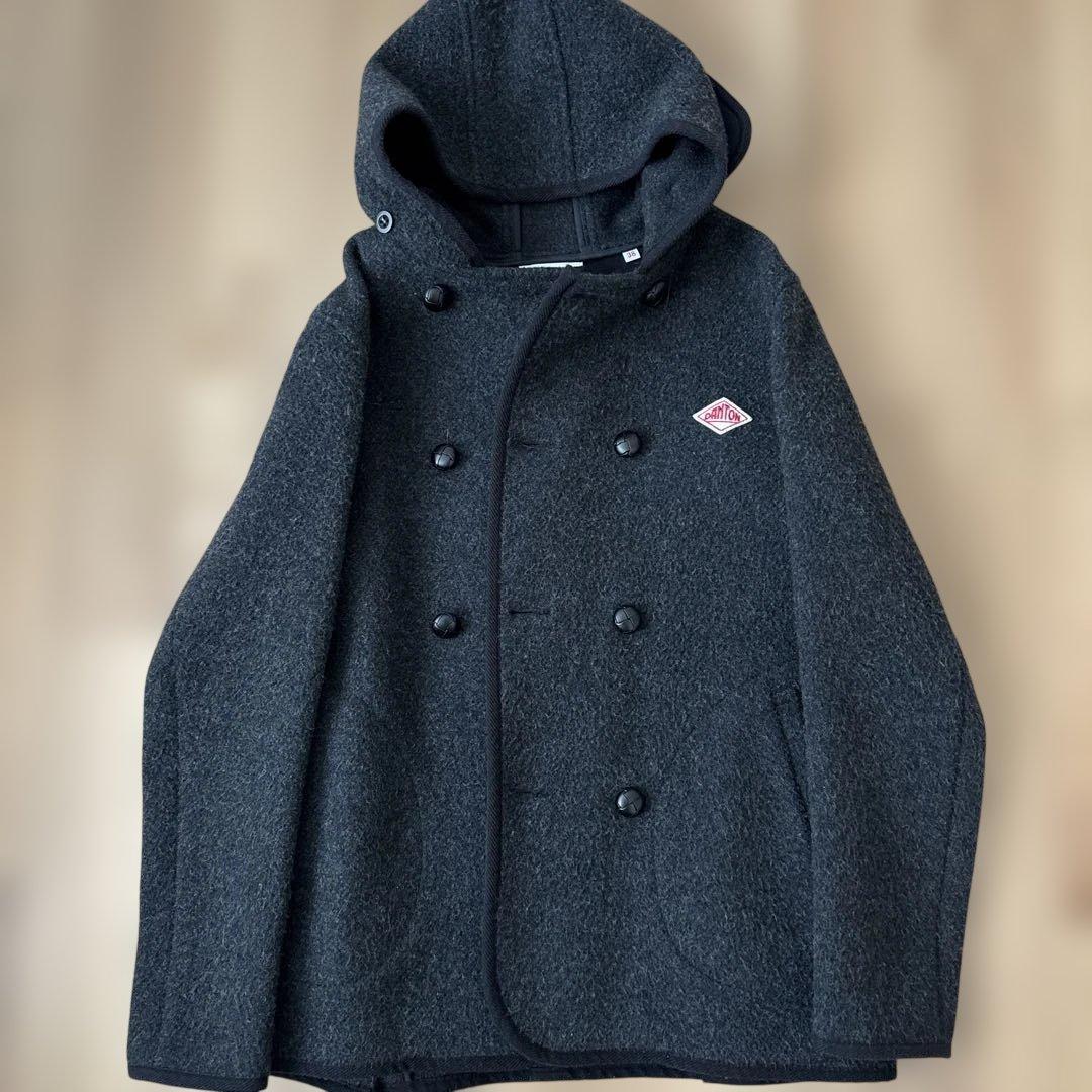 DANTON ダントン ウールモッサ フード付き Pコート レディース グレー