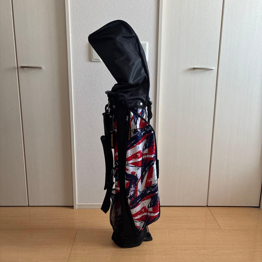 LOUDMOUTH軽量スタンドキャディバック　赤青白ストライプ LOUDMOUTH（ラウドマウスゴルフ） ☆付属ネームタグ刻印無料☆ラウド