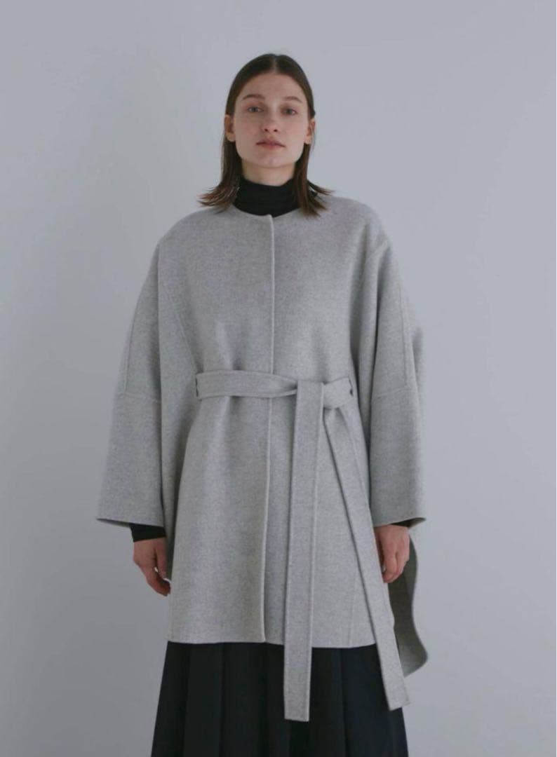 LE PHIL ルフィル ソフトウールリバーポンチョ コート グレー - メルカリ