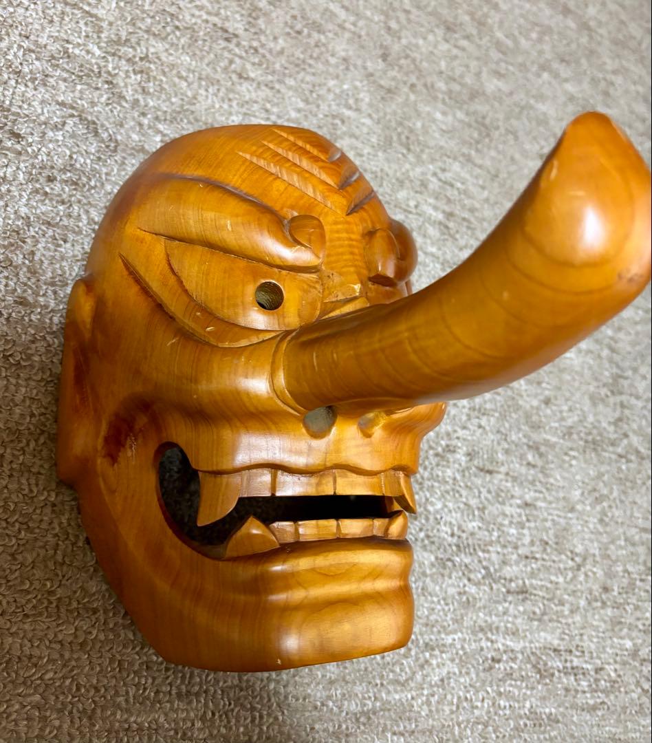 木製の天狗 お面 - メルカリ