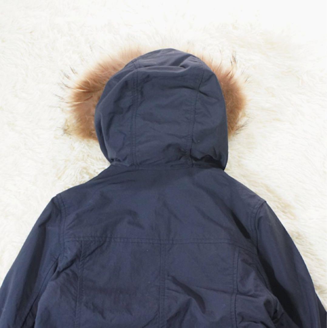 ラクーンファー《ef-de》モッズコート(11) ネイビー ライナー付き 裏ボア