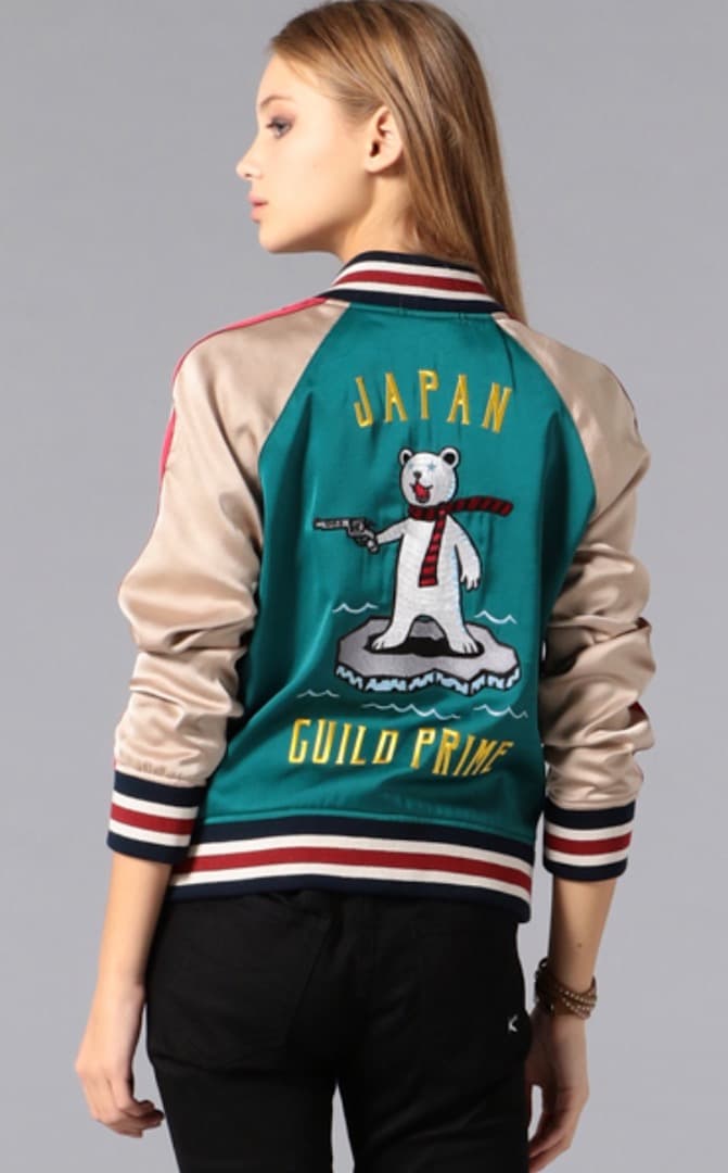 GUILD PRIME ギルドプライム ホワイトベア マルチカラー スカジャン