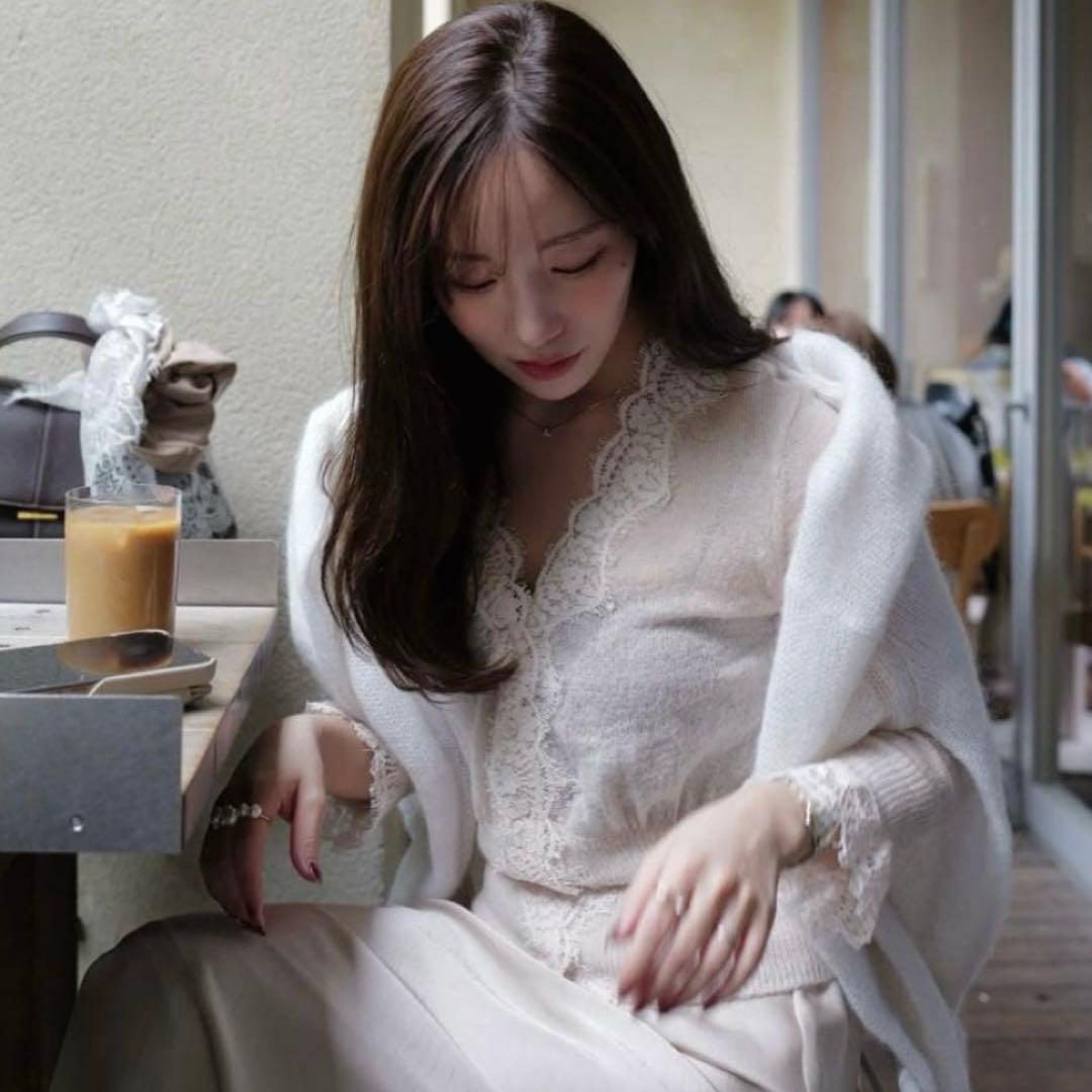 Aimeine シアーモヘヤレースカーディガン - メルカリ