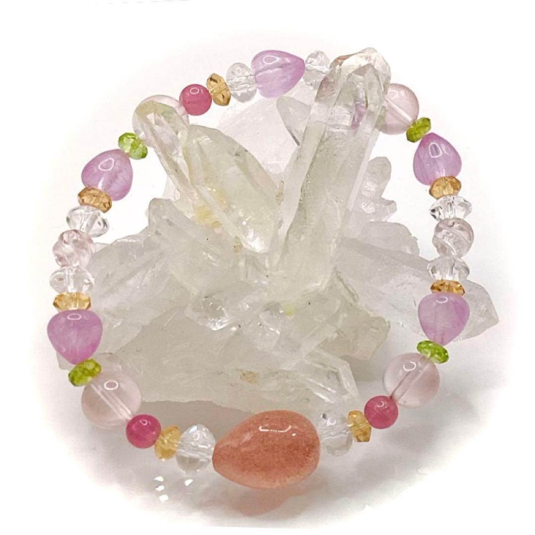 天然石☆ブレスレット ストロベリークォーツ ♪ 377