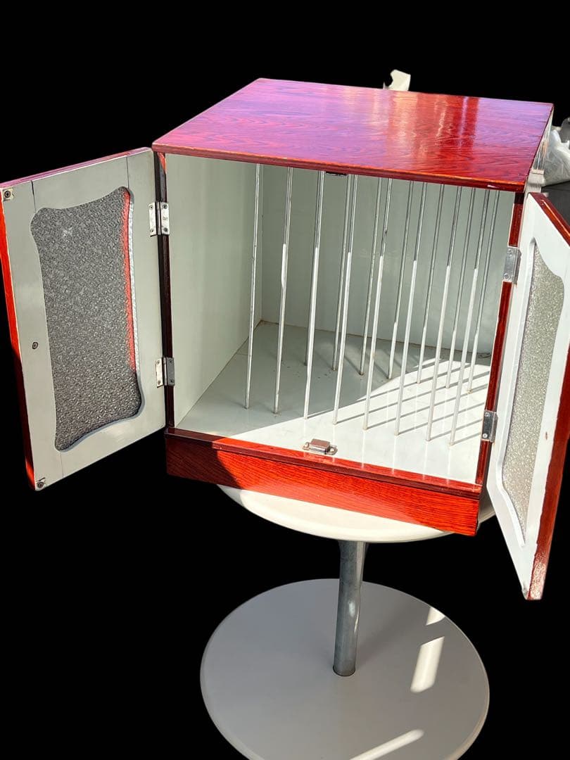 レコードキャビネット・レコードラック 木製ガラス扉・アナログ・ヴィンテージ ヴィンテージ ガラスキャビネットレコードラック 飾り棚 / Vintage