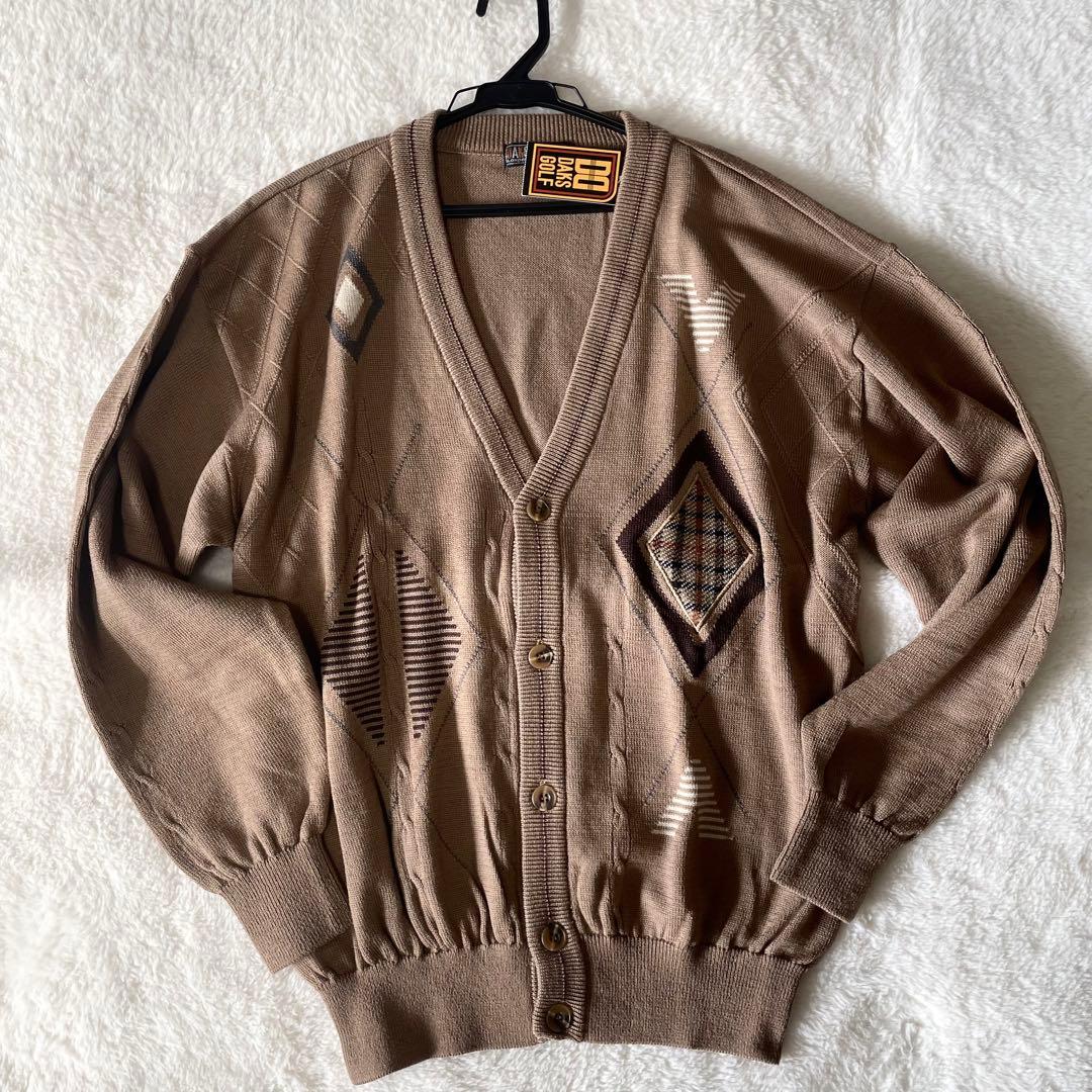 【未使用タグ付き】ダックス　ニット　ケーブル　ブラウン　Lサイズ ミックスケーブル ニットプルオーバー（無撚コットン） A62F362454