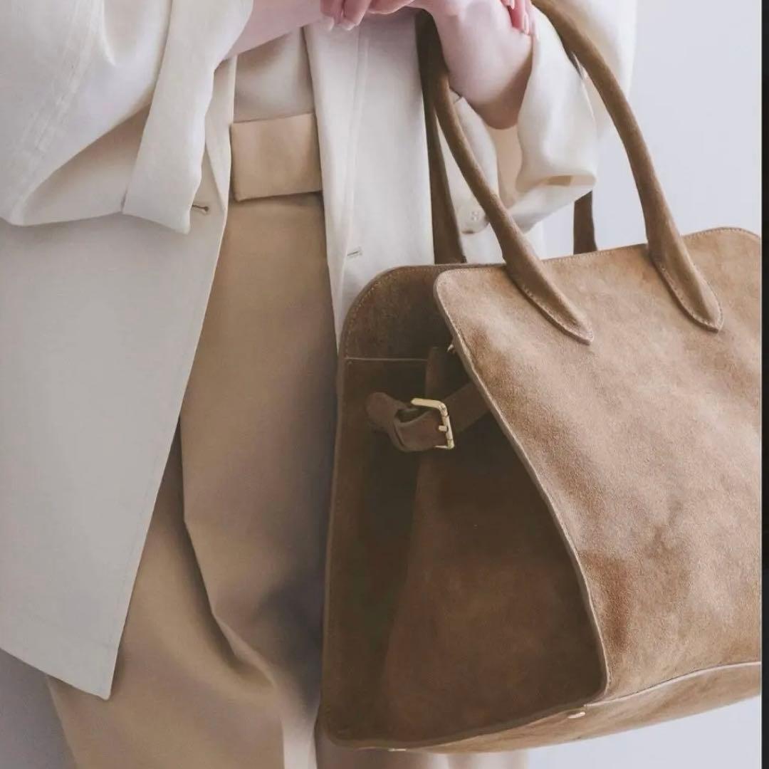 Milosミロススエードトートバッグボストン小旅行普段美品定価33000円