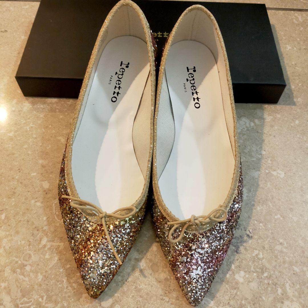【新品・未使用】 レペット グリッター フラットシューズ 37(23.5cm)