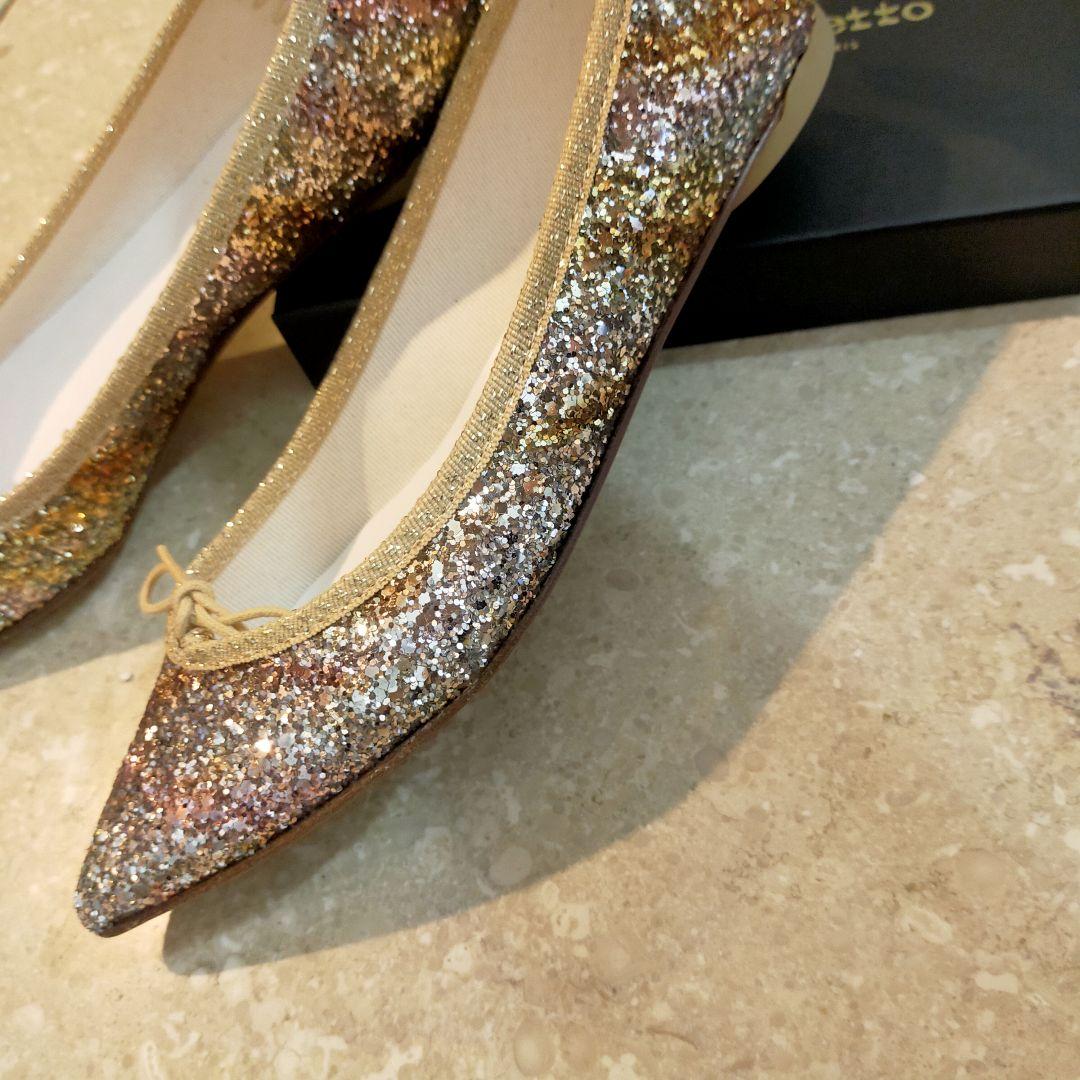 【新品・未使用】 レペット グリッター フラットシューズ 37(23.5cm)