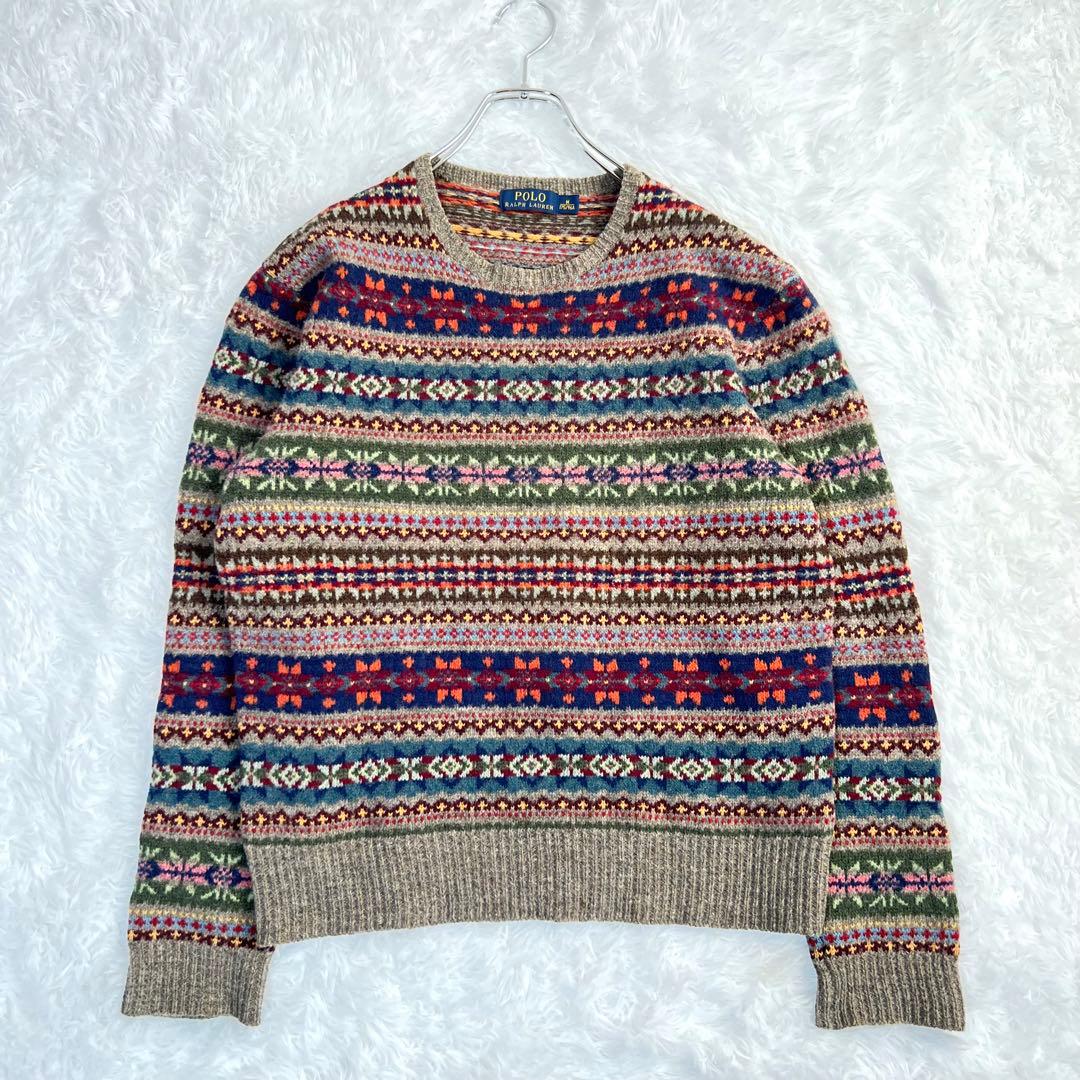 定番✨ポロ ラルフローレン フェアアイル セーター ニット ウール M