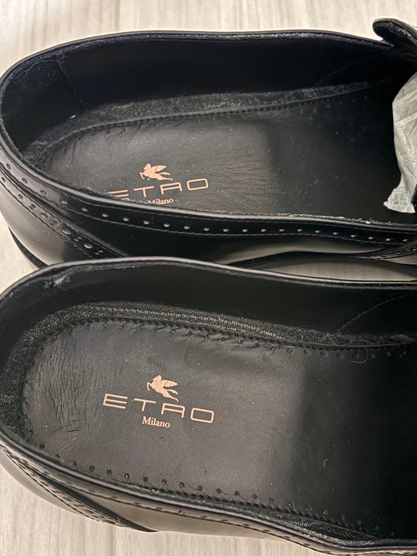 ETRO ブラックレザー メダリオンタッセルローファー サイズ44 値下げ