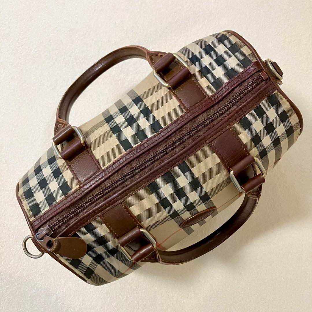 バーバリー ハンドバッグ ノバチェック シャドーホース キャンバス