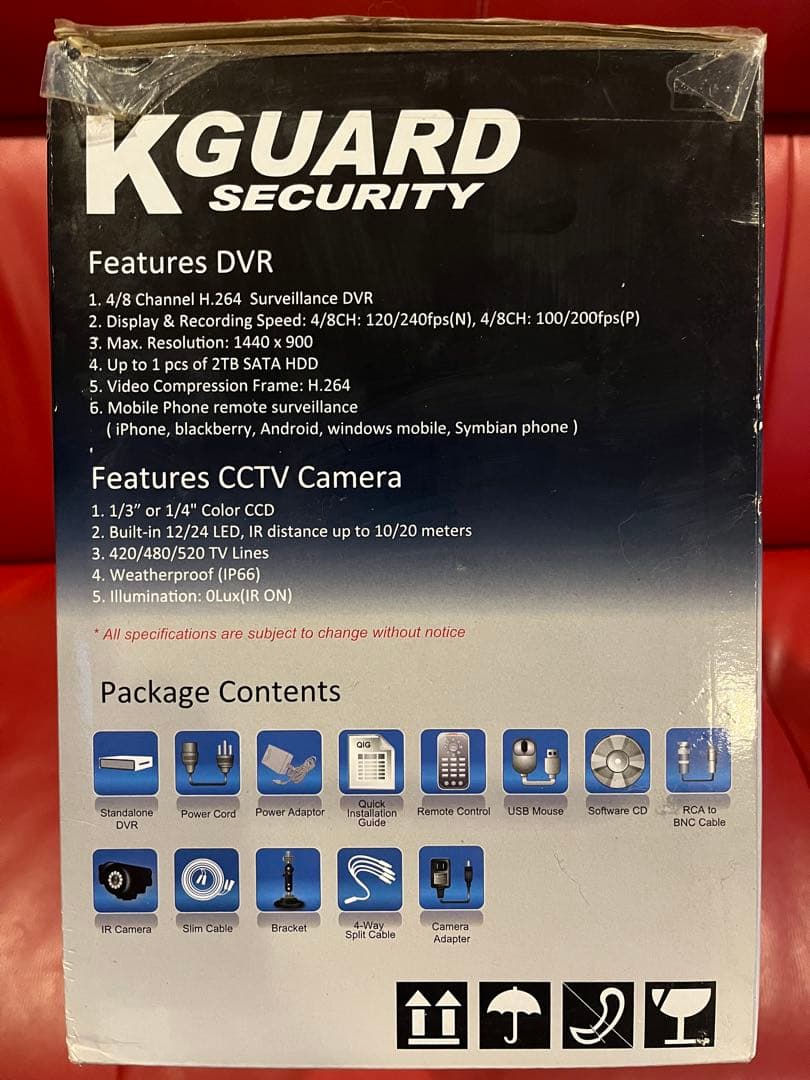 防犯カメラ　KGuard H.264 4/8-CH DVR