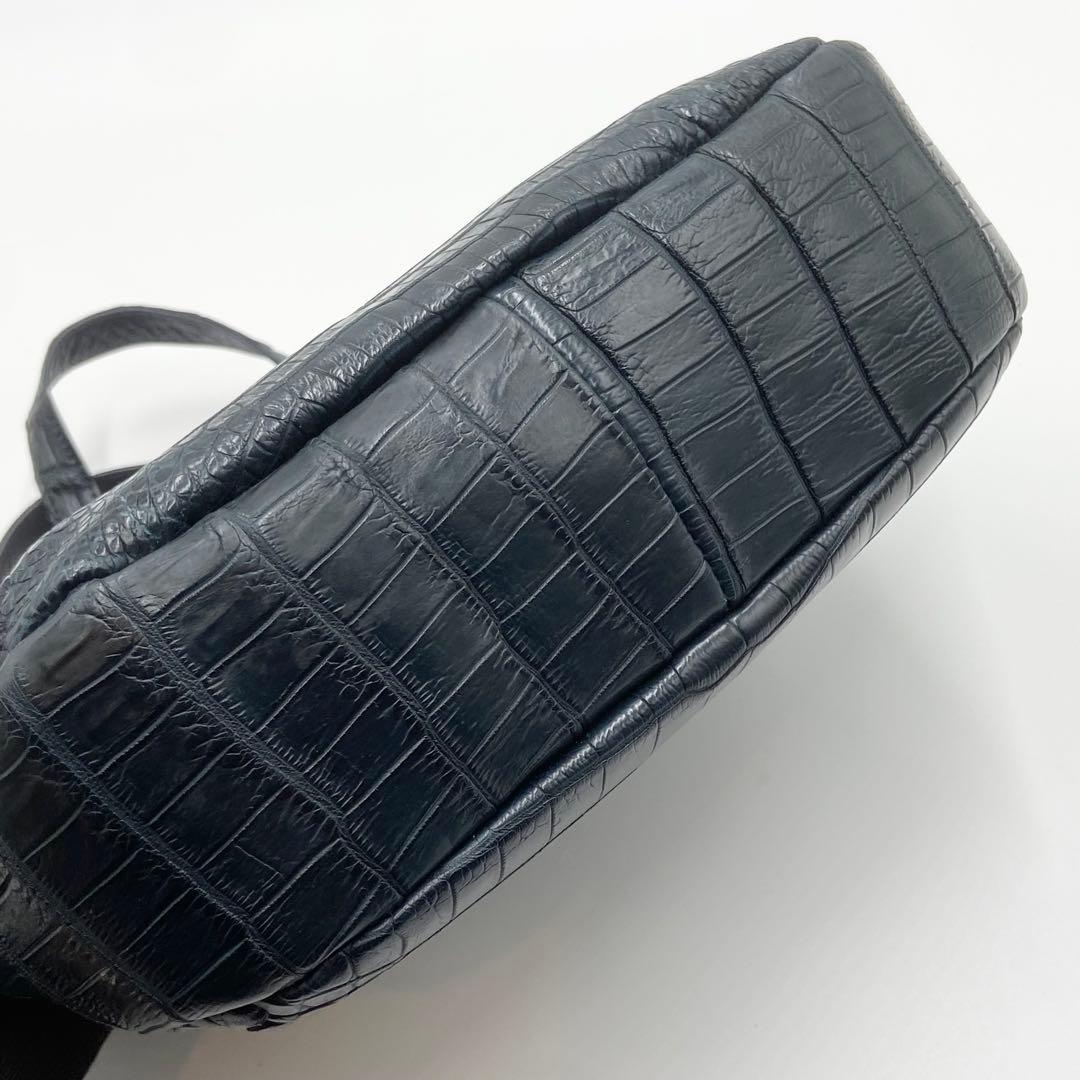 極美品 IBIZA イビサ 2way クロコダイル マット レザ ネイビー