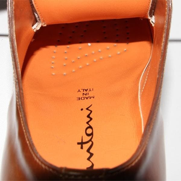 SANTONI サントーニ プレーントゥ ダービー 15018 茶色 本革 7 - メルカリ