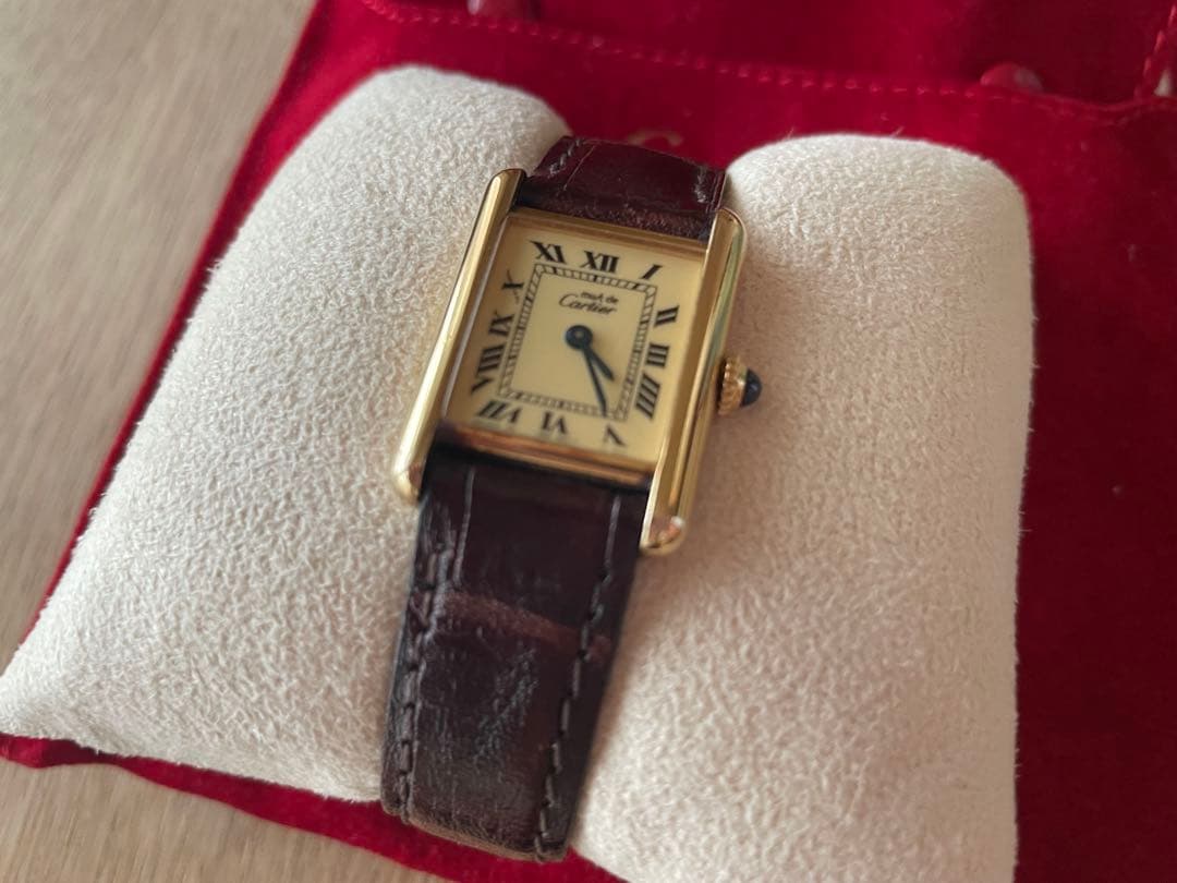 みず　Cartier マストタンク 国際永久保証付き　手巻き　SM カルティエ マストタンク レディース 手巻き 国際永久保証書付き