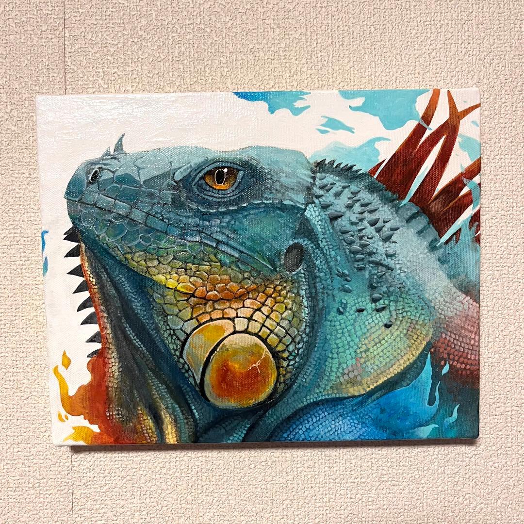 リザーアイズアクリル画 イグアナ リザーアイズアクリル画 イグアナ | lizaeyes