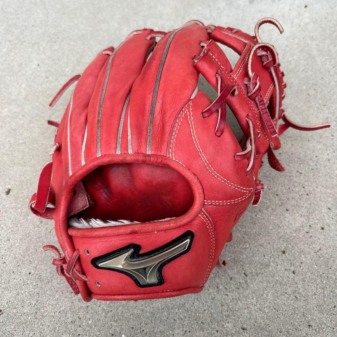 Mizuno Global Elite 軟式グローブ レッド　少年野球 ミズノ（MIZUNO）（キッズ）少年軟式用グラブ 内野手用 野球グローブ