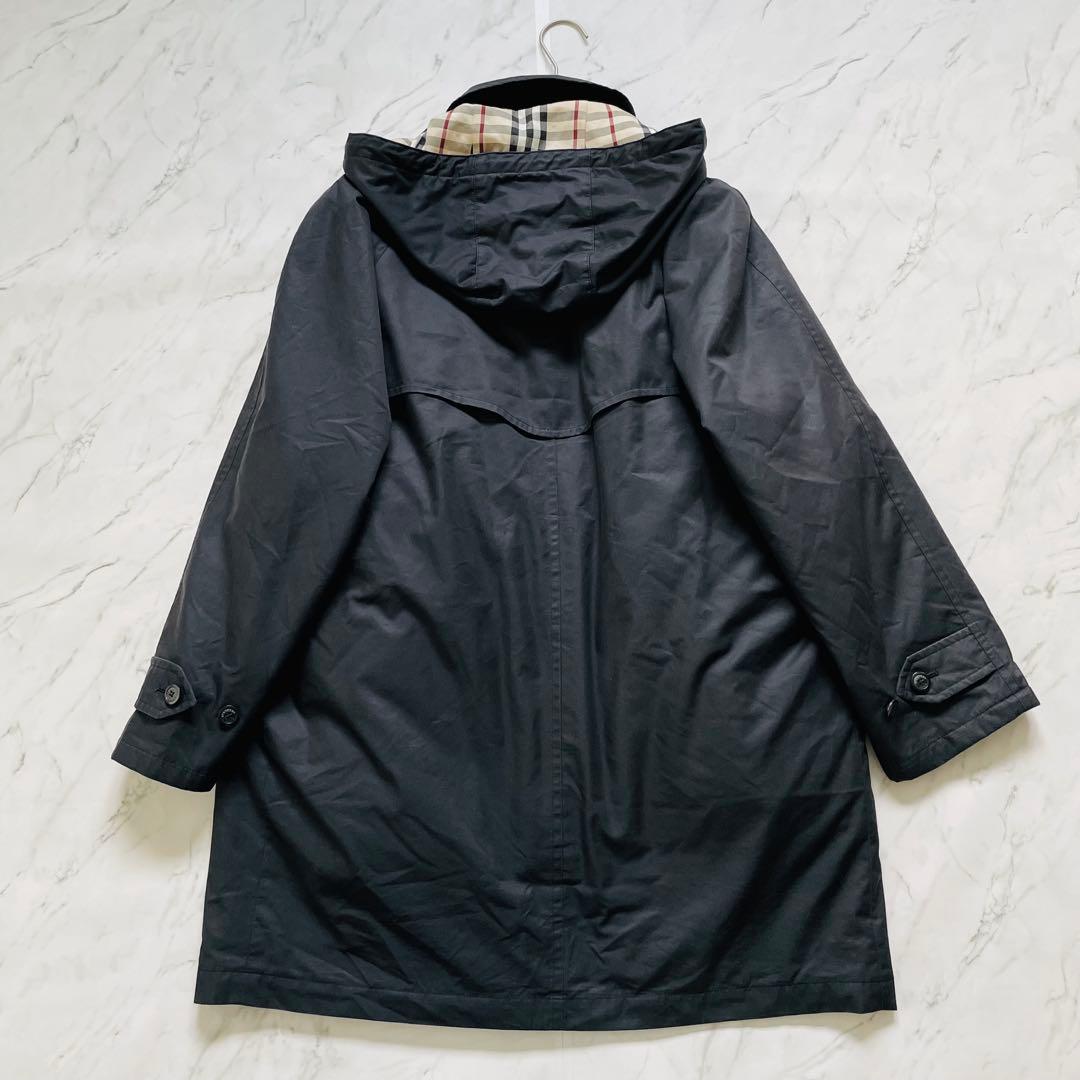 バーバリー モッズコート ダウンライナー付き ノバチェック フード付き