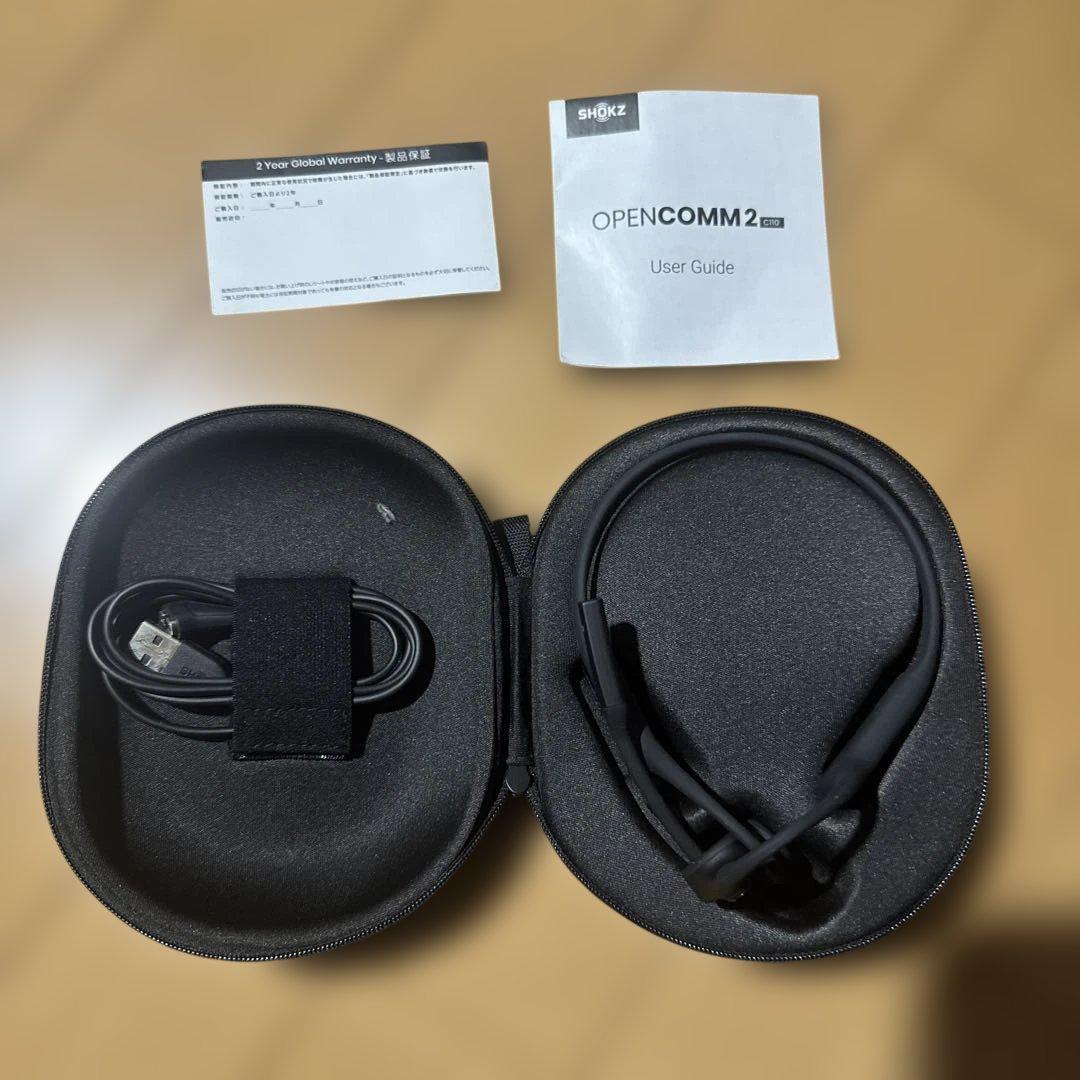 【極美品】Shokz OpenComm2 骨伝導ヘッドセット ブラック C110 OpenComm2 ビジネス骨伝導ヘッドセット - Shokz(ショックス) 日本