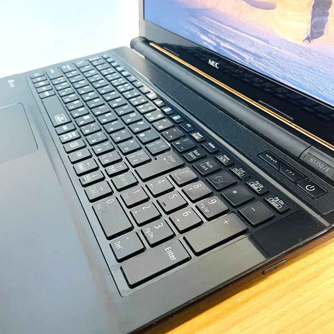 ピアノブラックNECノートパソコンwin11オフィステレワークカメラDVD