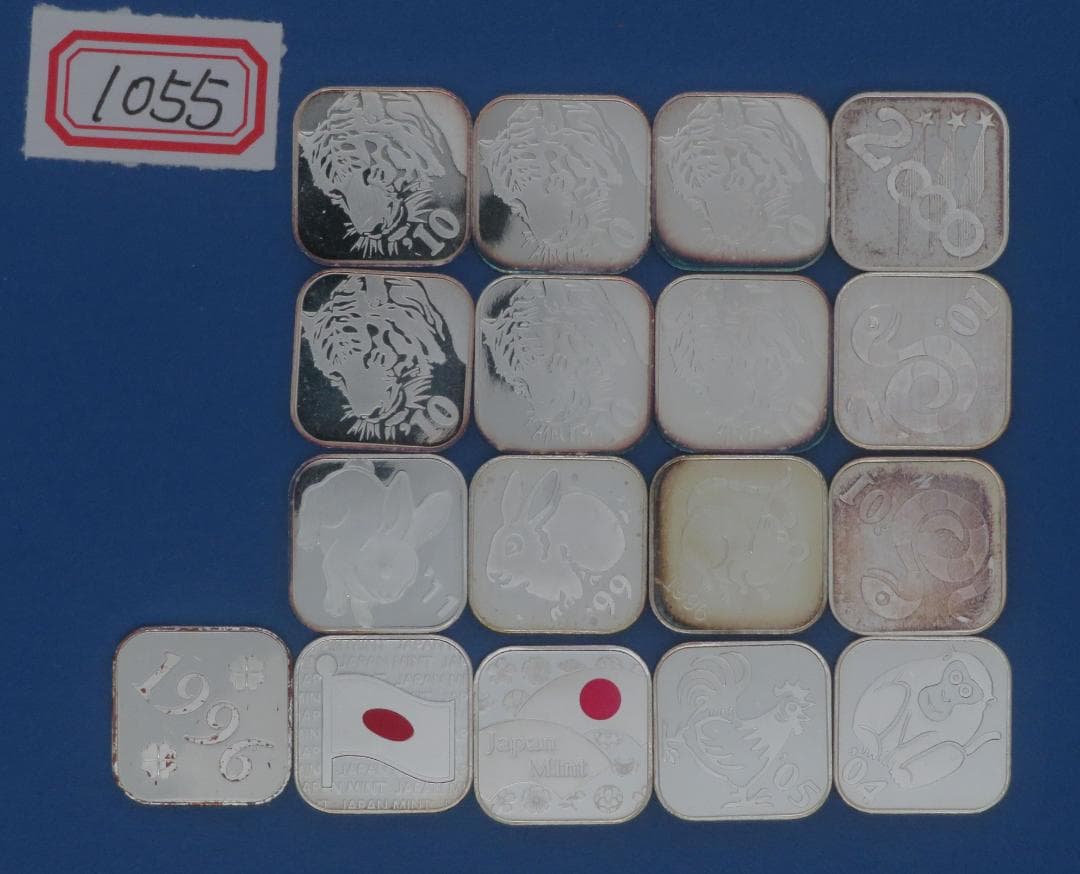 1055.純銀メダル銘純銀メダル17枚まとめ74.05g銀メダルミントだし造幣局 1055.純銀メダル銘純銀メダル17枚まとめ74.05g銀メダルミントだし