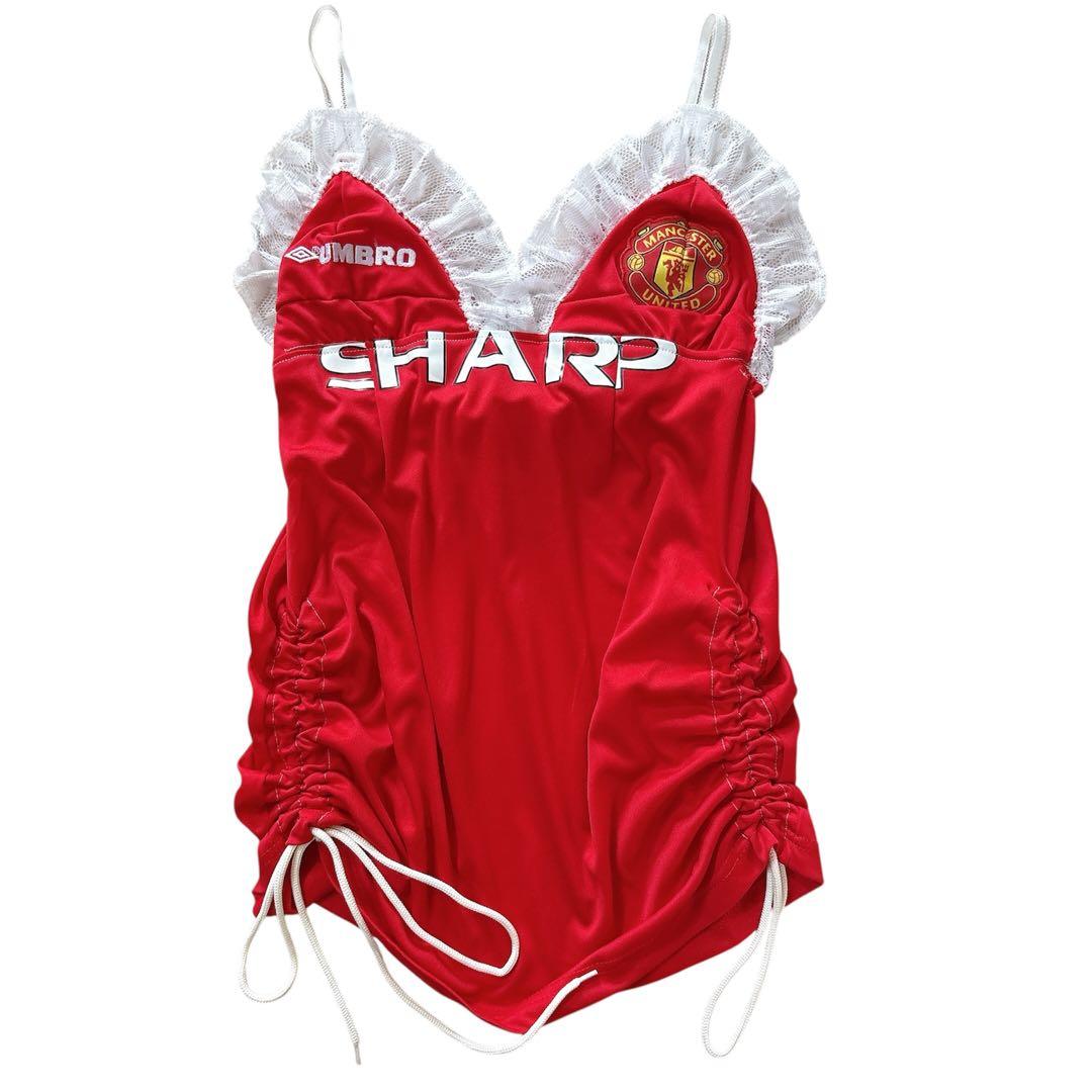 平成ギャル y2k リメイク古着 レース キャミワンピ ユニフォーム