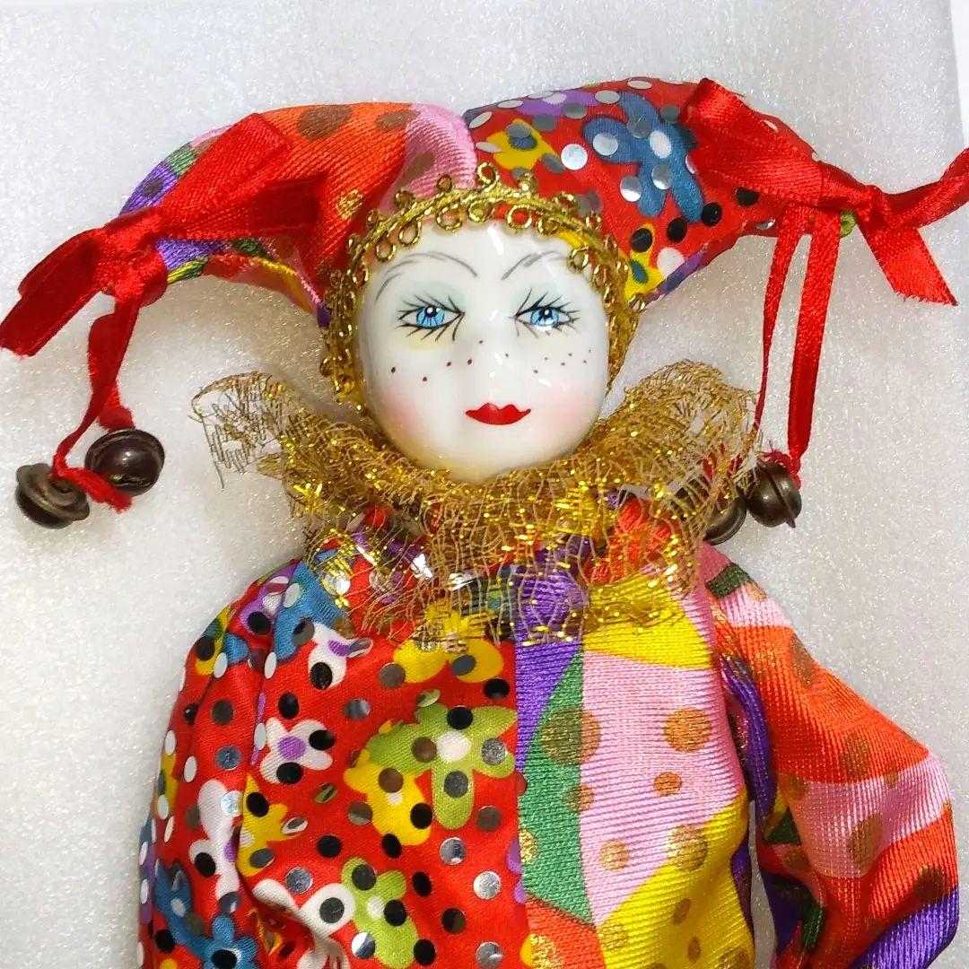 インテリア オブジェ 人形 ビスクドール ピエロ 道化師 アンティーク