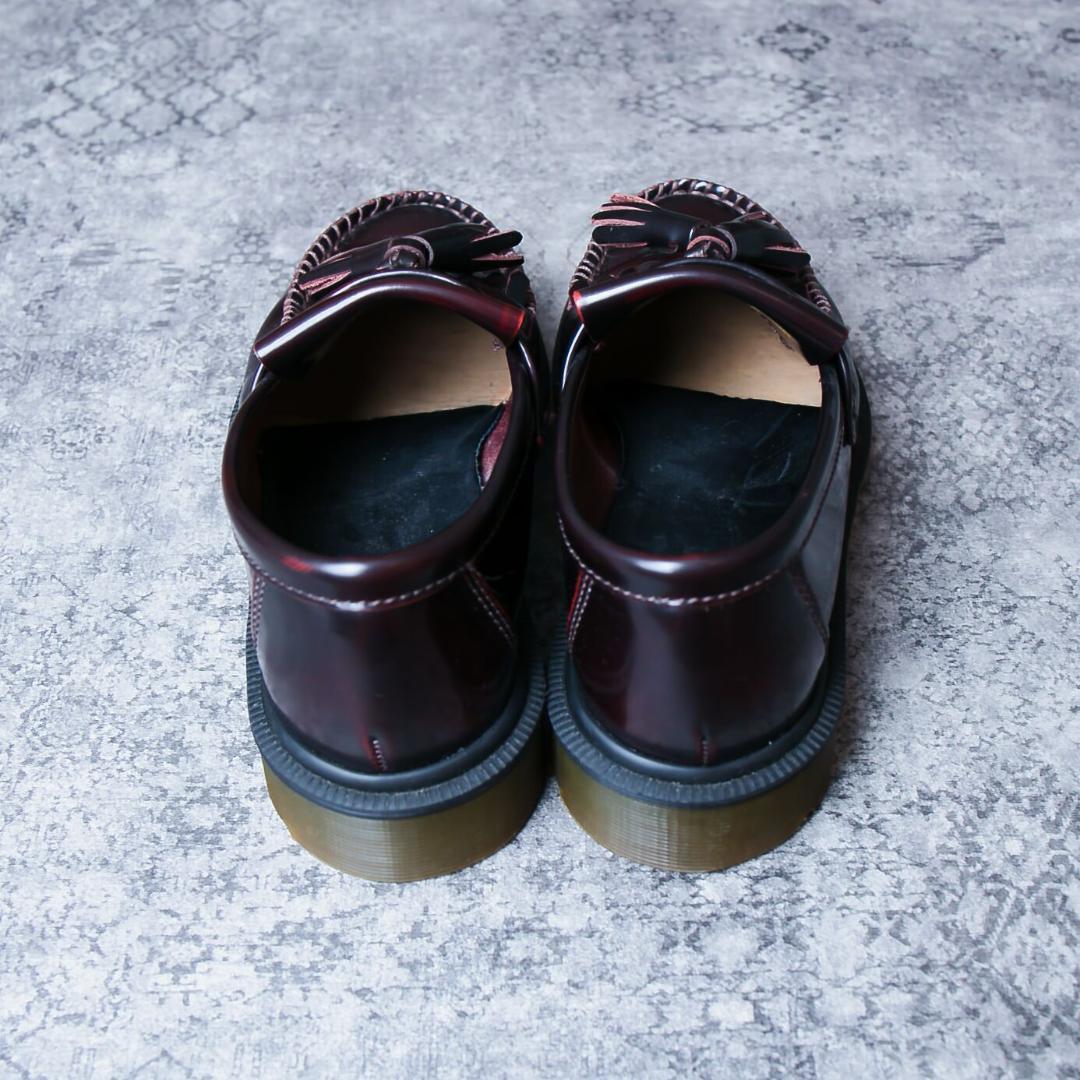 Dr.Martens バーガンディ タッセル付きレザー ローファー UK3