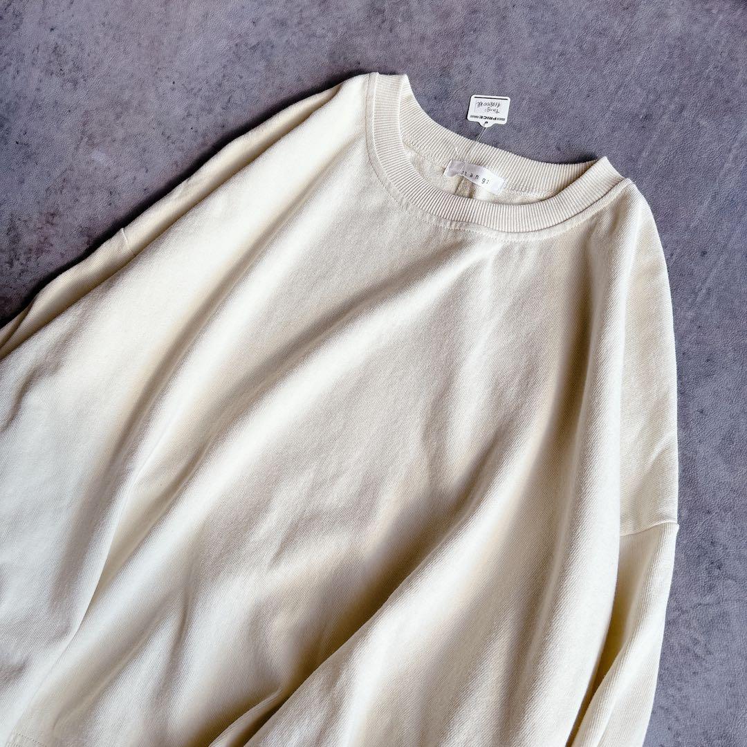 新品】 tang ⿻ コットン 起毛 ワイドプルオーバー ルーズ ナチュラル