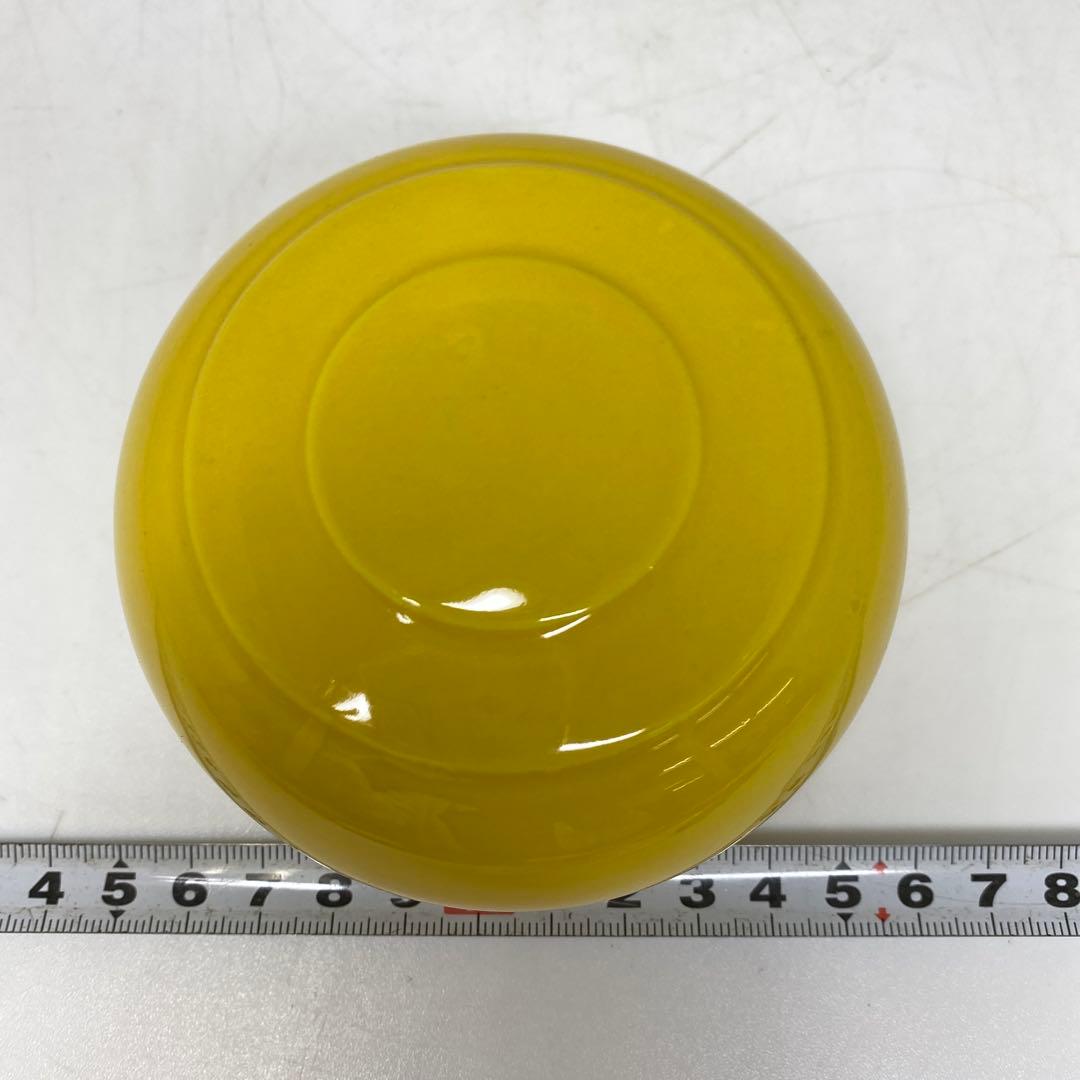 専用 黄釉蓋物 「大清乾隆年製」 幅約9.5㎝ タサニ 東さ