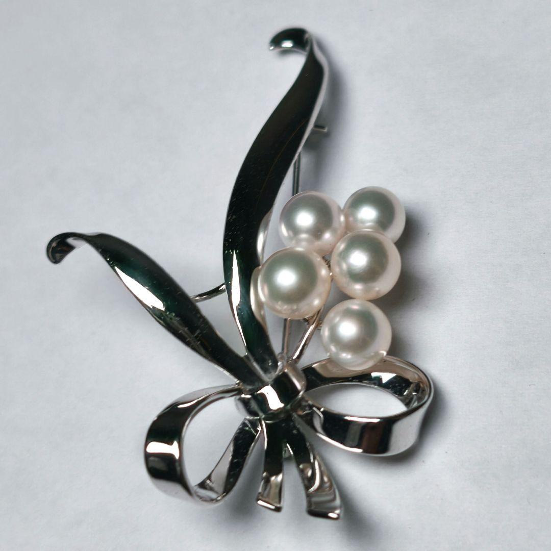 美品 最高級】ミキモト ブローチ パール リボン 愛子様 ご着用 箱付き