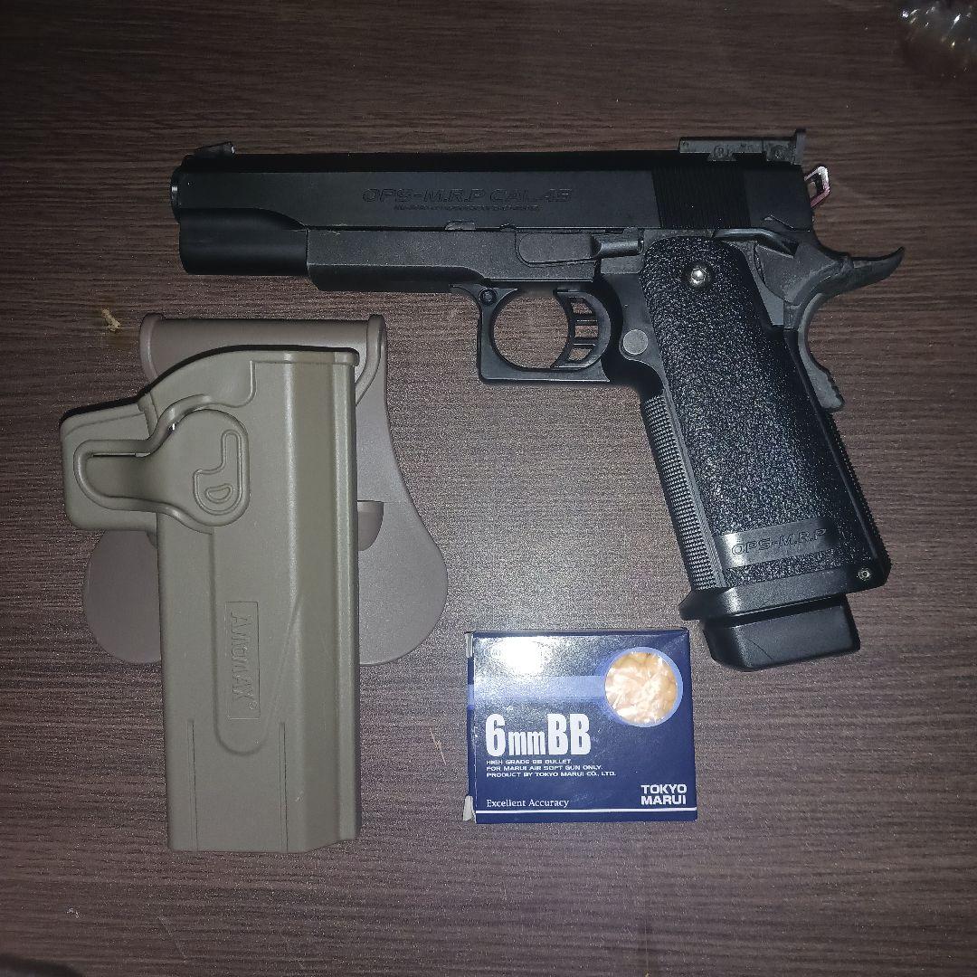 い*ご様 動作確認済 東京マルイ ハイキャパ5.1、専用ホルスター付き TOKYO MARUI（東京マルイ） ハイキャパ 5.1R プラック 14歳以上 ガス