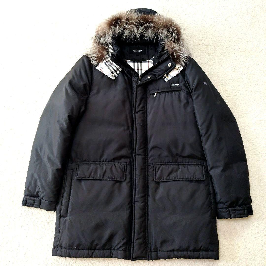 美品】バーバリーブラックレーベル ホワイトグースダウン フォックス