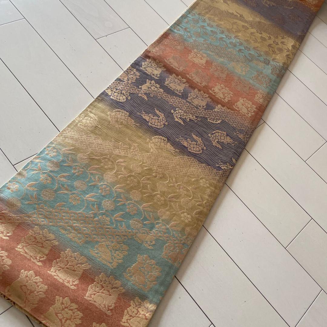 す*か様 ■C644■美品■正絹■リバーシブル　全通　燭光文様　荒磯花兎名物裂文