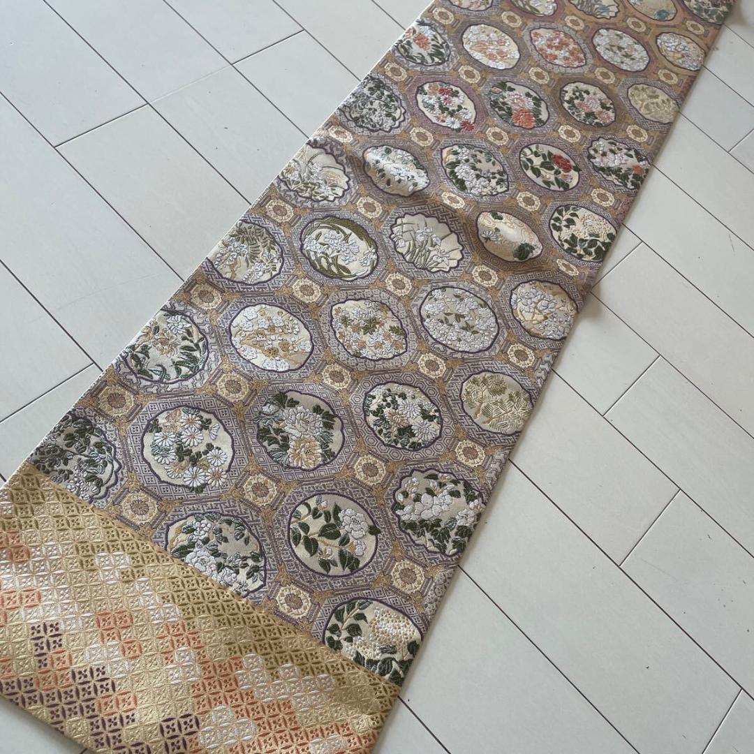 す*か様 ■C644■美品■正絹■リバーシブル　全通　燭光文様　荒磯花兎名物裂文