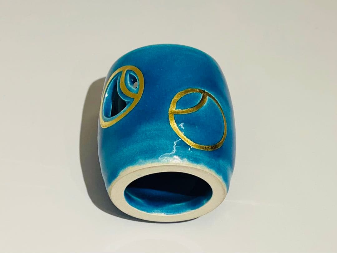 茶道具】瑞山作 トルコ ツボツボ透かし蓋置