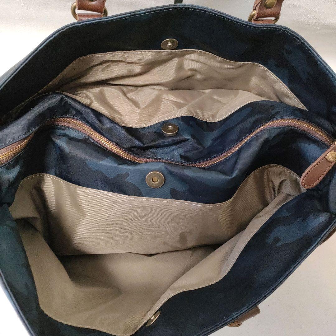 Folna 藤巻百貨店限定 2way 迷彩 ナイロン ブリーフバッグ ネイビー