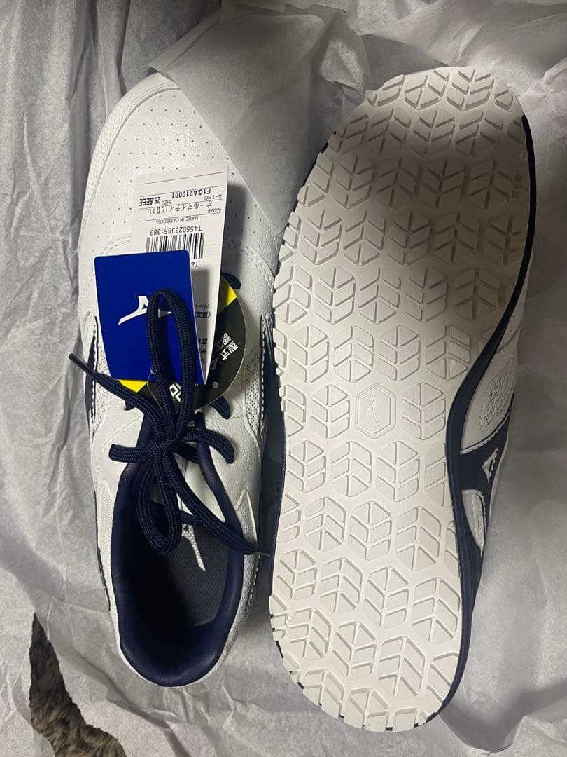 Mizuno 安全靴 26.5cm ホワイト/ネイビー