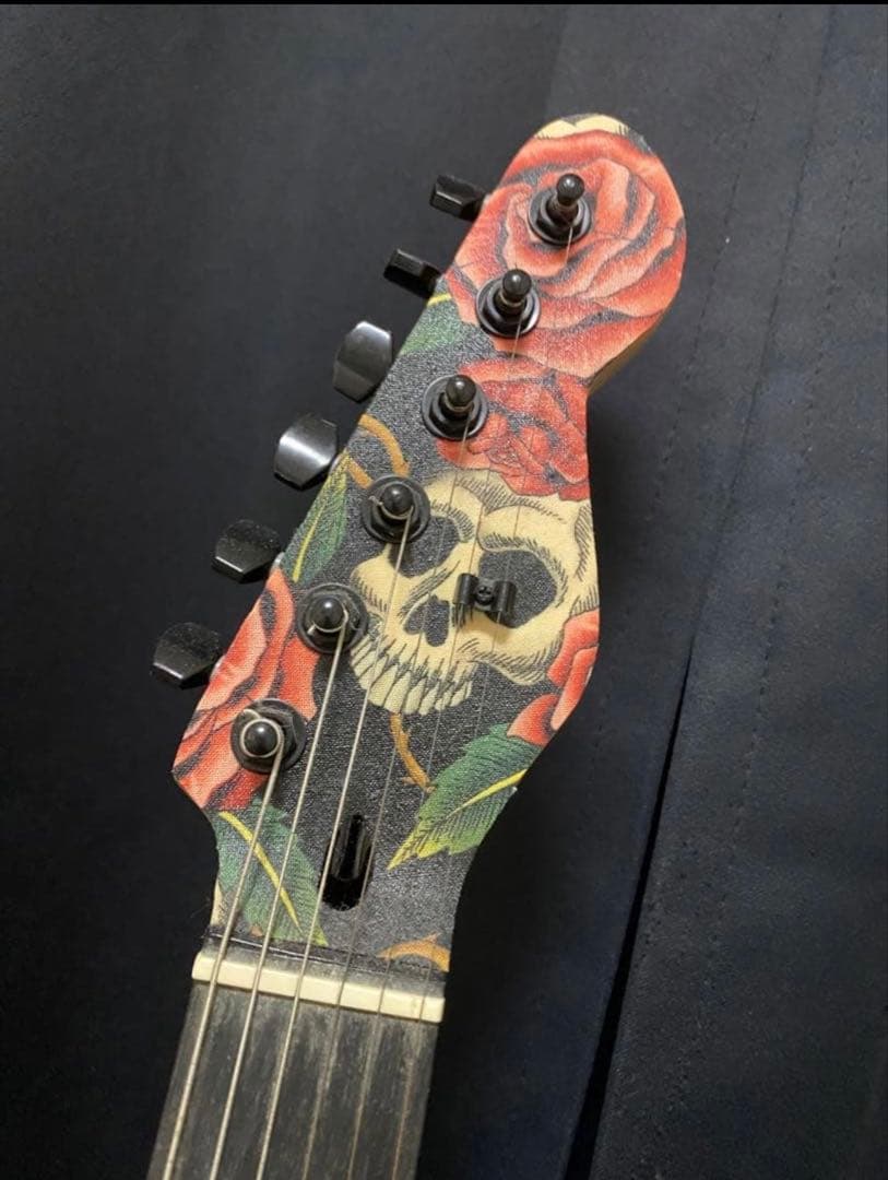特殊加工 Skull&Roses Blackparts エレキギター - メルカリ